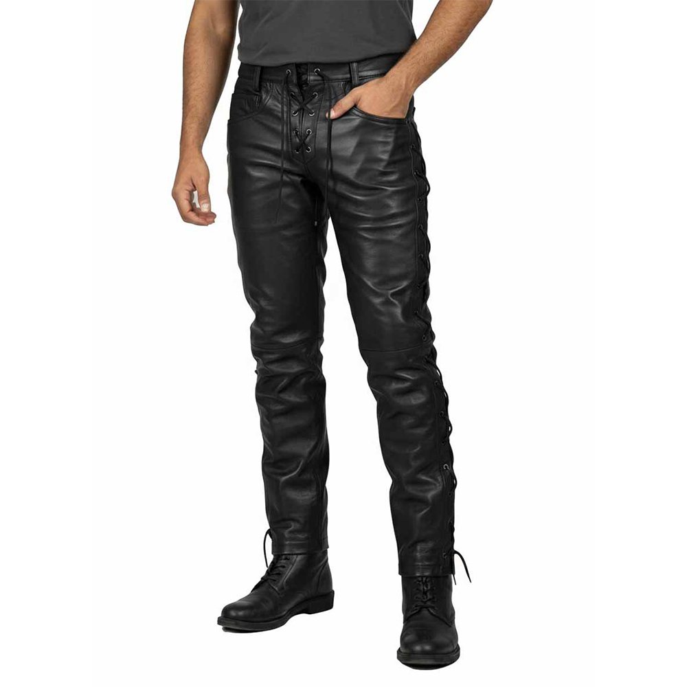 Black Leather Side Laces Pant (3)