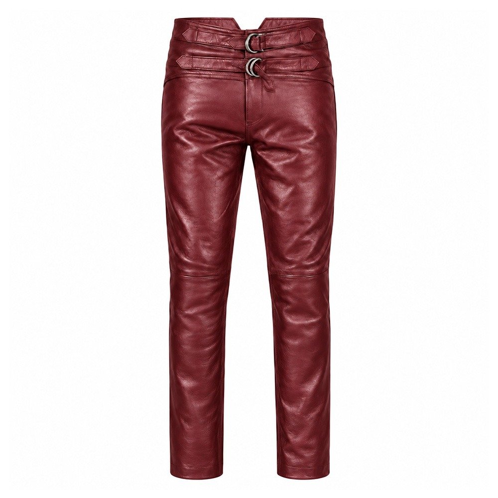 Burgundy Leather Pants Jim Morrison Style