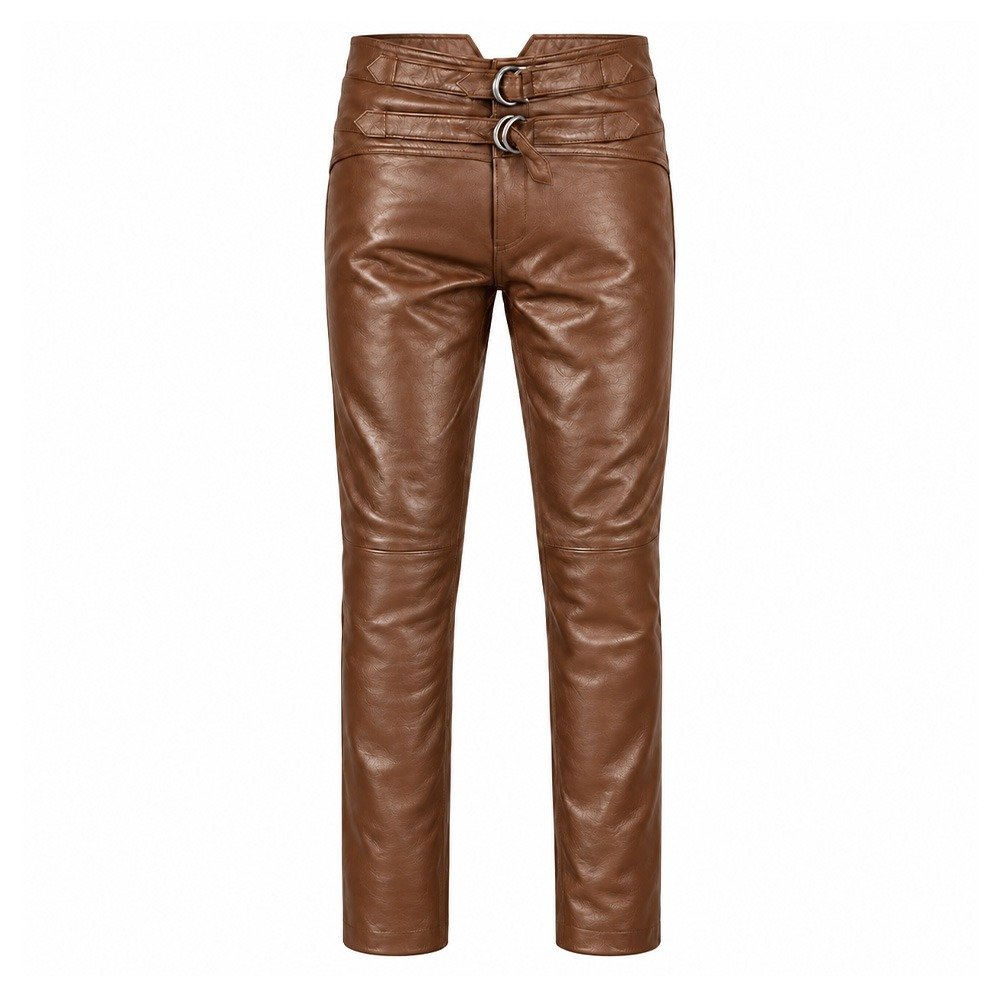 TAN Leather Pants Jim Morrison Style