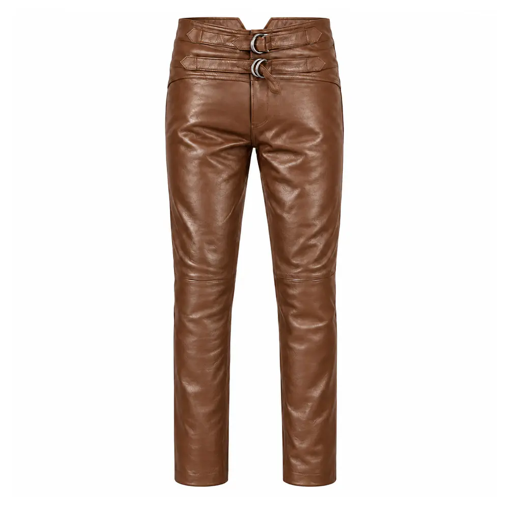 TAN Leather Pants Jim Morrison Style