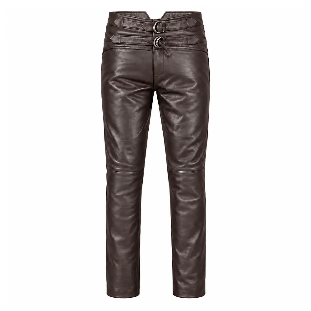 Choco Brown Leather Pants Jim Morrison Style