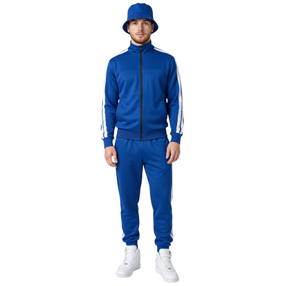 Royal Blue Cap Track Suit Front Pose