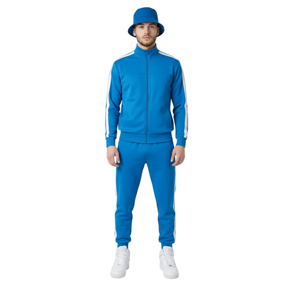 Sky Blue Cap Track Suit Front Pose