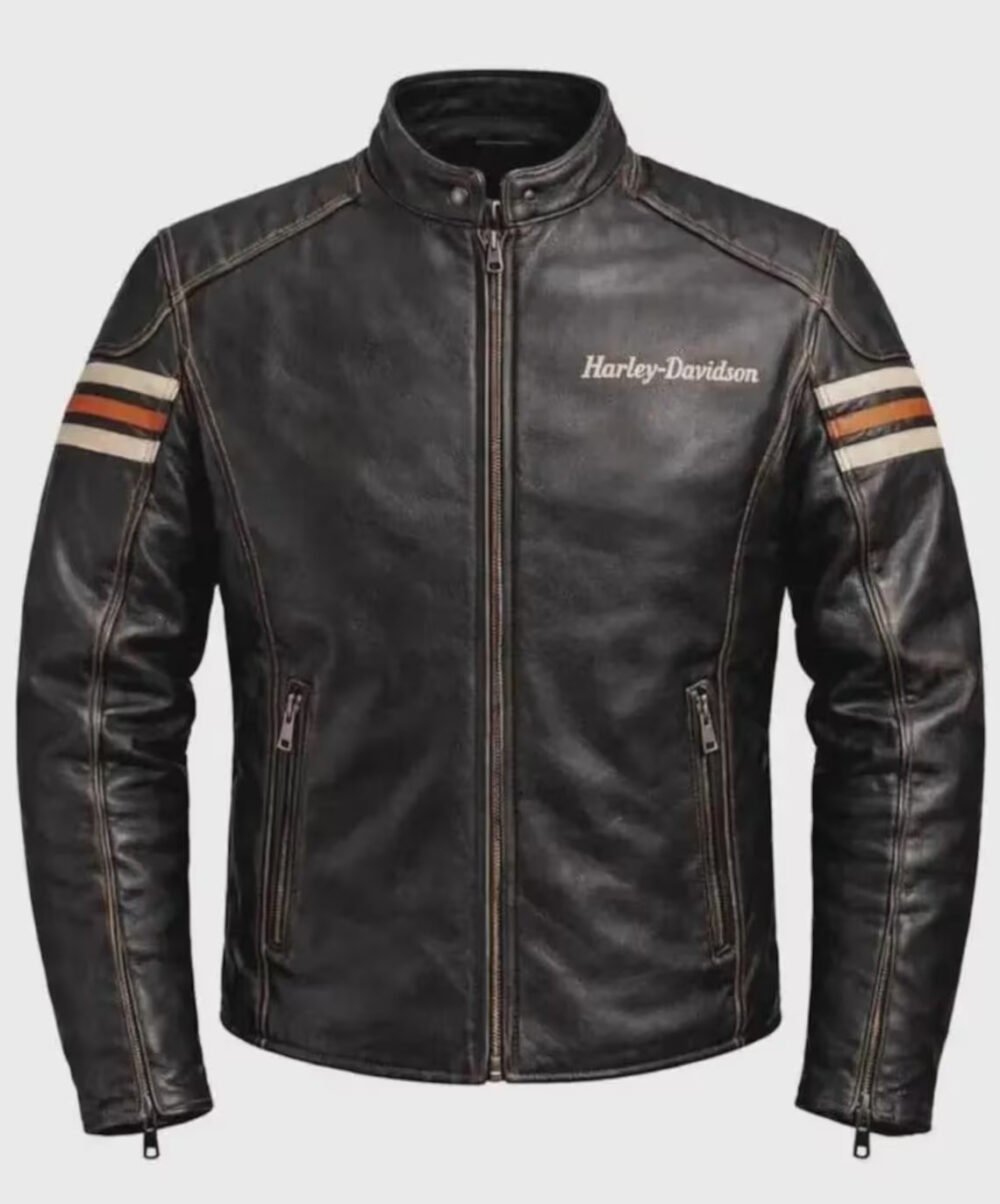 Men’s Black & Orange Genuine Leather Tracksuit – Slim Fit Streetwear Jogger Set